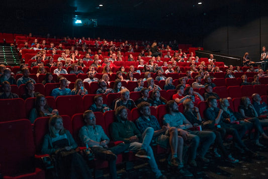 Projector displaying movie on wall