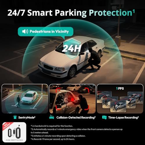 BOTSLAB 4 Channel 3K Dash Cam, 560° All-Sides View, 3.18" Touch Screen, 3K/4K Front and 1080P Rear Inside, Vocie Control, 5.8GHz WiFi Car Camera, G-Sensor, GPS, 24/7 Parking Monitor, 128GB SD Card