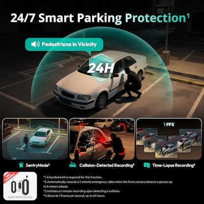 BOTSLAB 4 Channel 3K Dash Cam, 560° All-Sides View, 3.18" Touch Screen, 3K/4K Front and 1080P Rear Inside, Vocie Control, 5.8GHz WiFi Car Camera, G-Sensor, GPS, 24/7 Parking Monitor, 128GB SD Card