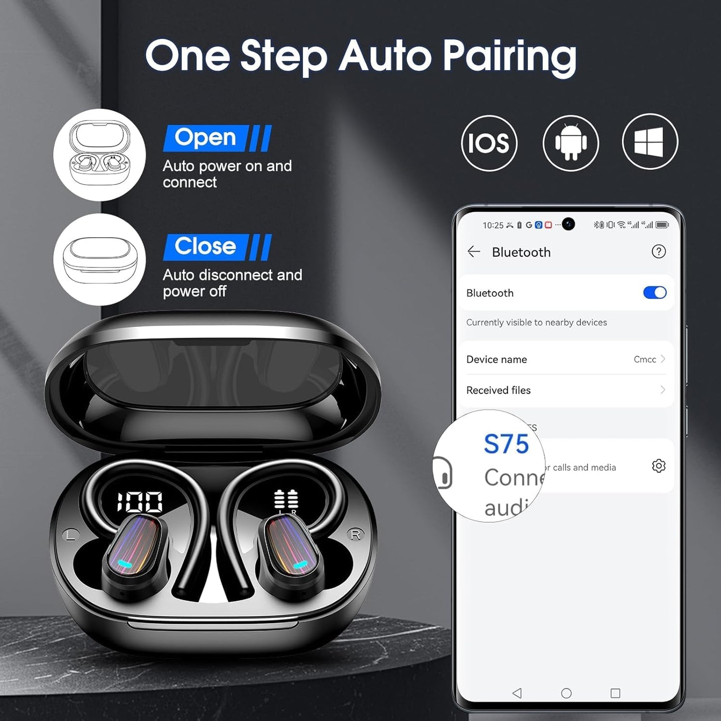 Wireless Earbuds | Bluetooth 5.4 | 40H | Noise Cancelling | 4 Mics
