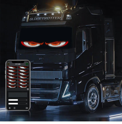 LED Devil Eye Car Lights Dynamic Flexible Programmable Custom Bluetooth Control LED Eyes Display Light For Car Decor