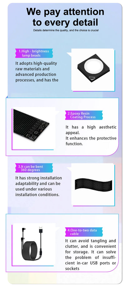 LED Devil Eye Car Lights Dynamic Flexible Programmable Custom Bluetooth Control LED Eyes Display Light For Car Decor