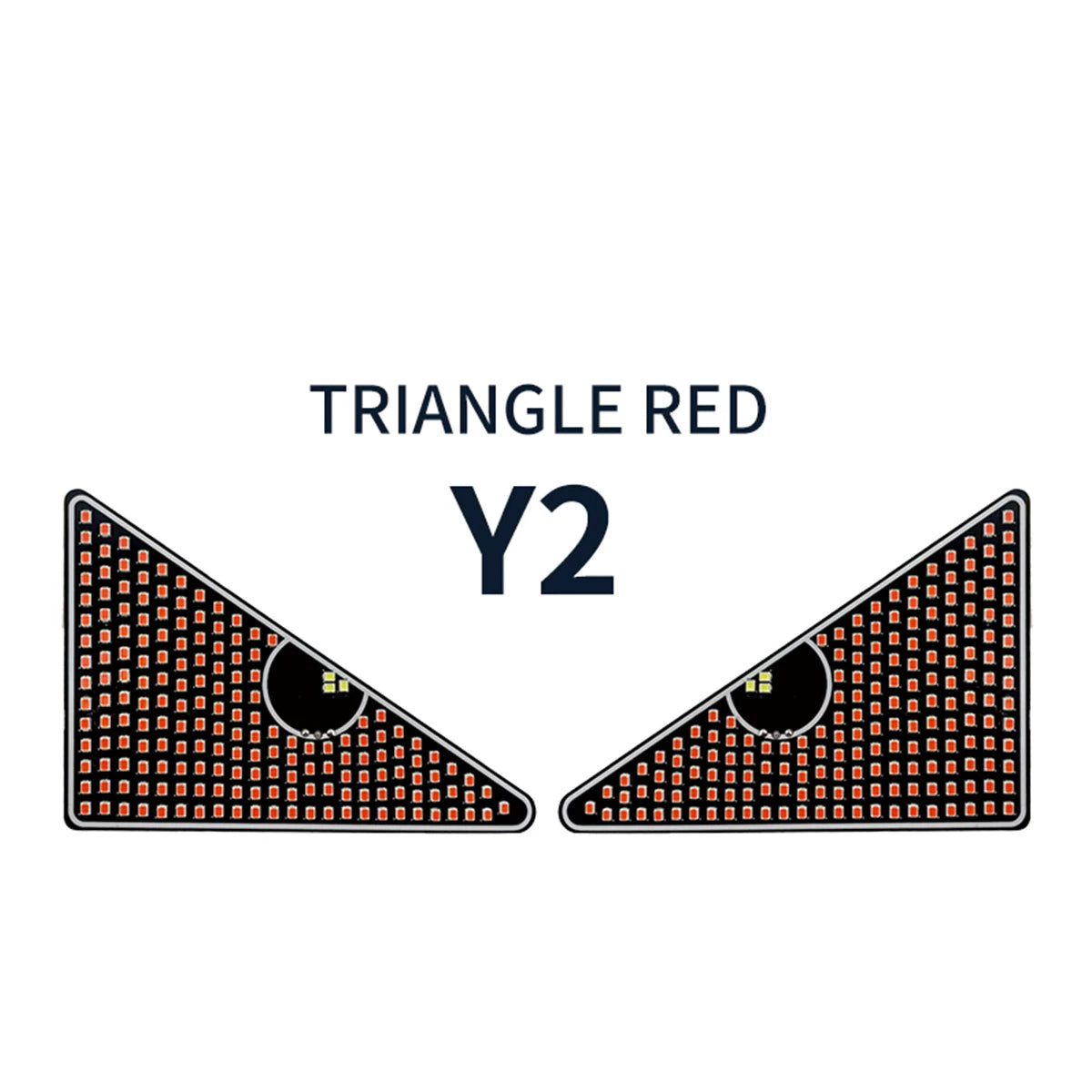 Car LED Devil‘s Eyes Front Rear Window Expression Light Half Circle/Triangle Matrix Panel Warning Light Signal Decorative Lamps