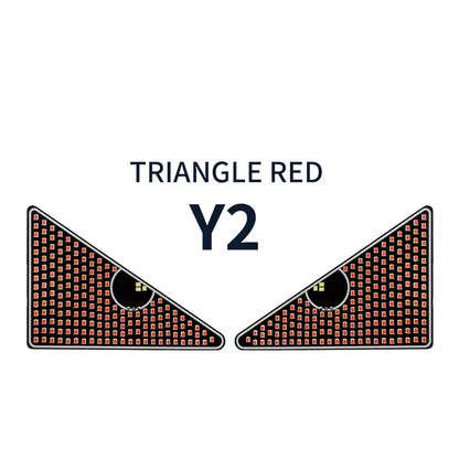 Car LED Devil‘s Eyes Front Rear Window Expression Light Half Circle/Triangle Matrix Panel Warning Light Signal Decorative Lamps