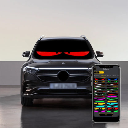 LED Devil Eye Car Lights Dynamic Flexible Programmable Custom Bluetooth Control LED Eyes Display Light For Car Decor