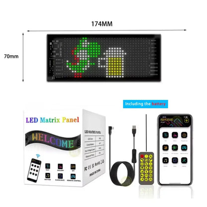 Devil Eyes LED Animation Screen Light Car Windshield Screen USB Plug-in DIY App Control Flexible Scrolling Text LED Display