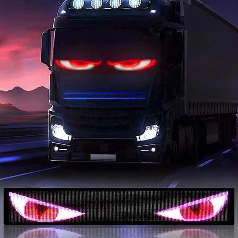 Devil Eyes LED Animation Screen Light Car Windshield Screen USB Plug-in DIY App Control Flexible Scrolling Text LED Display