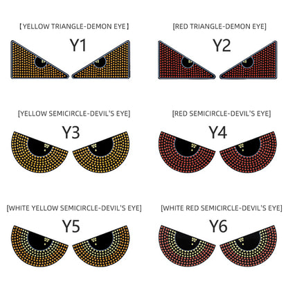 Car LED Devil‘s Eyes Front Rear Window Expression Light Half Circle/Triangle Matrix Panel Warning Light Signal Decorative Lamps