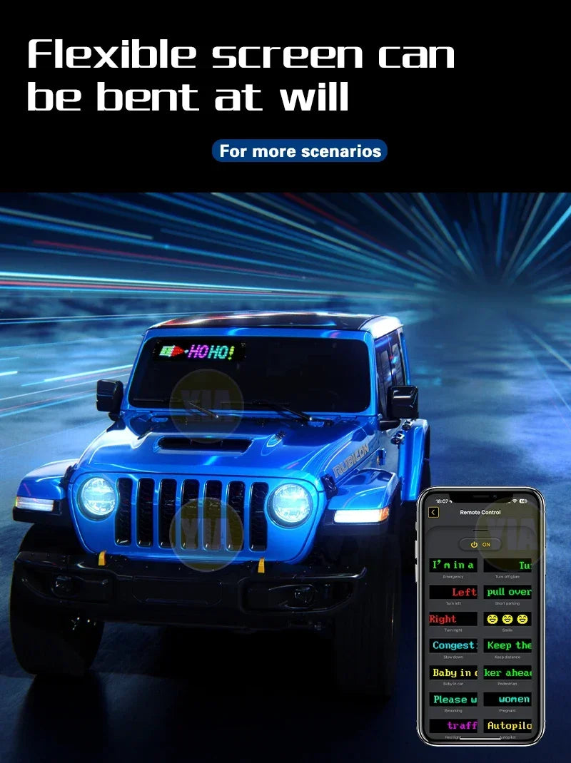 Devil Eyes LED Animation Screen Light Car Windshield Screen USB Plug-in DIY App Control Flexible Scrolling Text LED Display