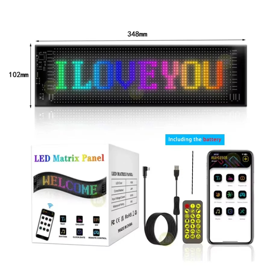 Devil Eyes LED Animation Screen Light Car Windshield Screen USB Plug-in DIY App Control Flexible Scrolling Text LED Display