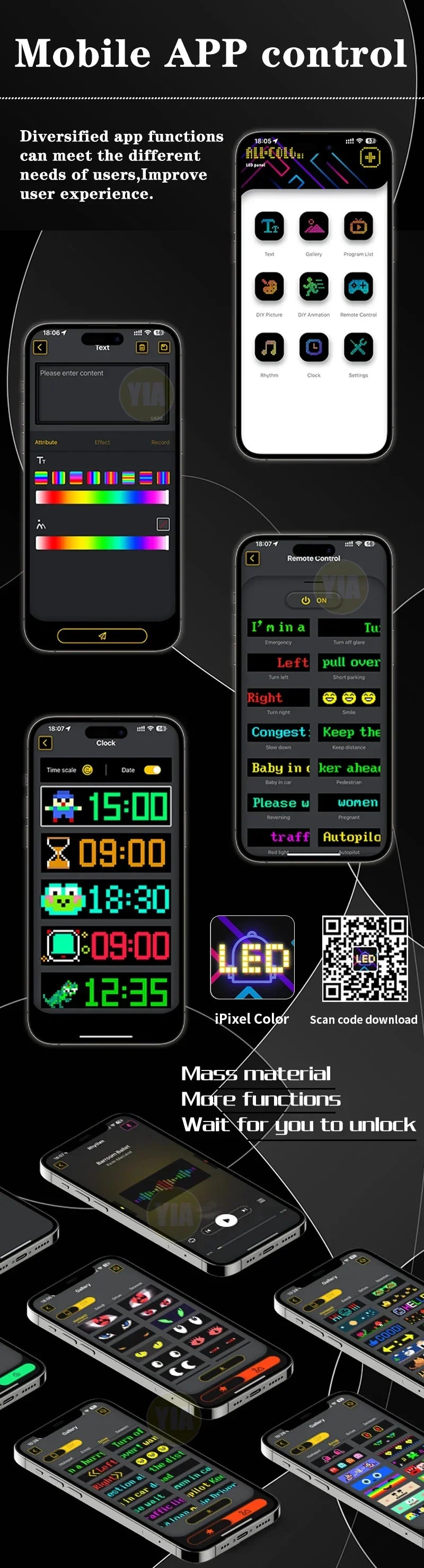 Devil Eyes LED Animation Screen Light Car Windshield Screen USB Plug-in DIY App Control Flexible Scrolling Text LED Display