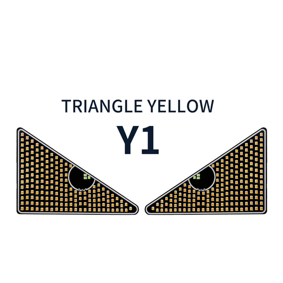 Car LED Devil‘s Eyes Front Rear Window Expression Light Half Circle/Triangle Matrix Panel Warning Light Signal Decorative Lamps