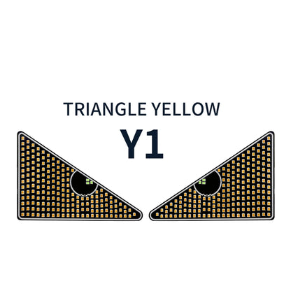 Car LED Devil‘s Eyes Front Rear Window Expression Light Half Circle/Triangle Matrix Panel Warning Light Signal Decorative Lamps