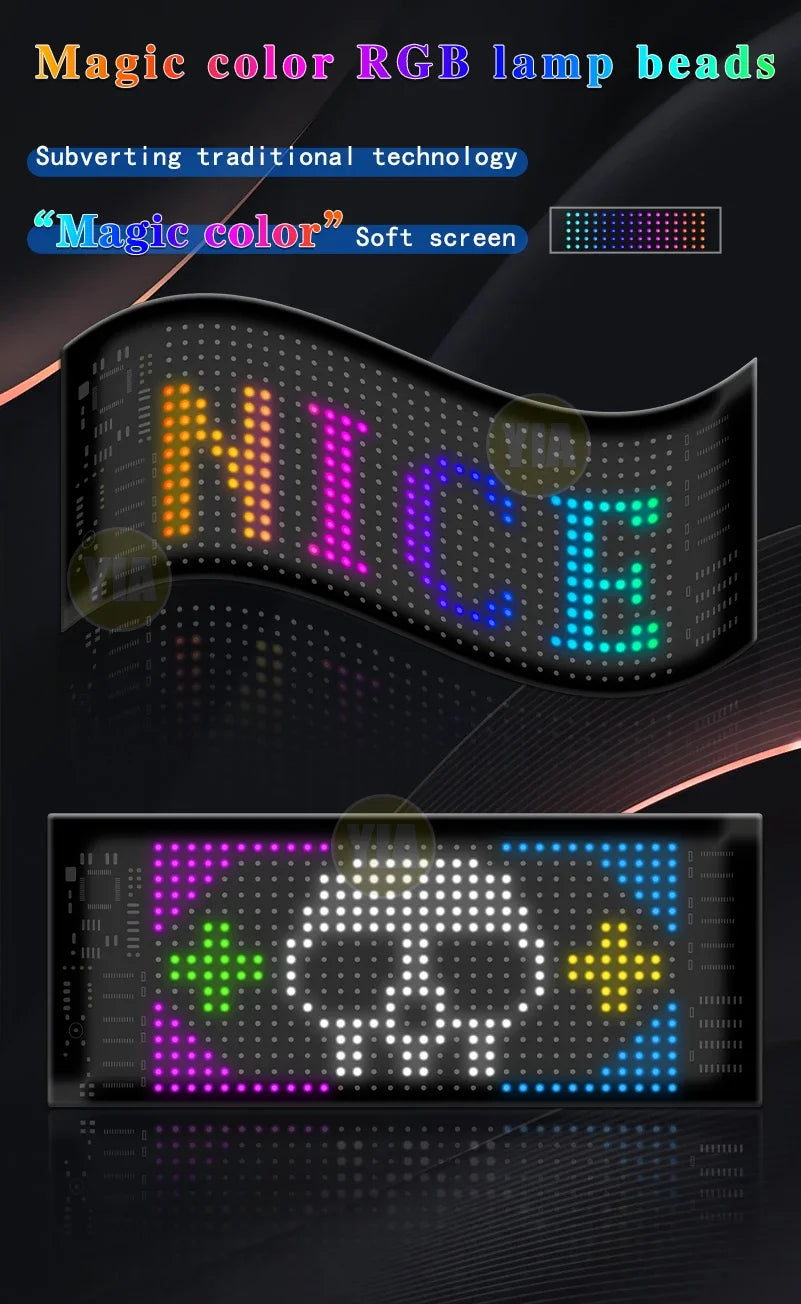 Devil Eyes LED Animation Screen Light Car Windshield Screen USB Plug-in DIY App Control Flexible Scrolling Text LED Display