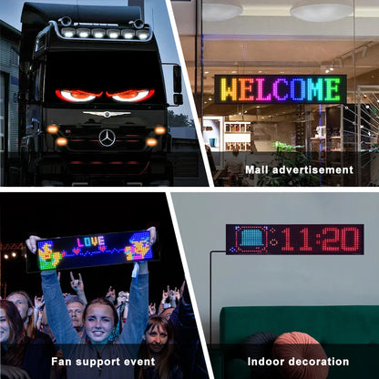 LED Devil Eye Car Lights Dynamic Flexible Programmable Custom Bluetooth Control LED Eyes Display Light For Car Decor