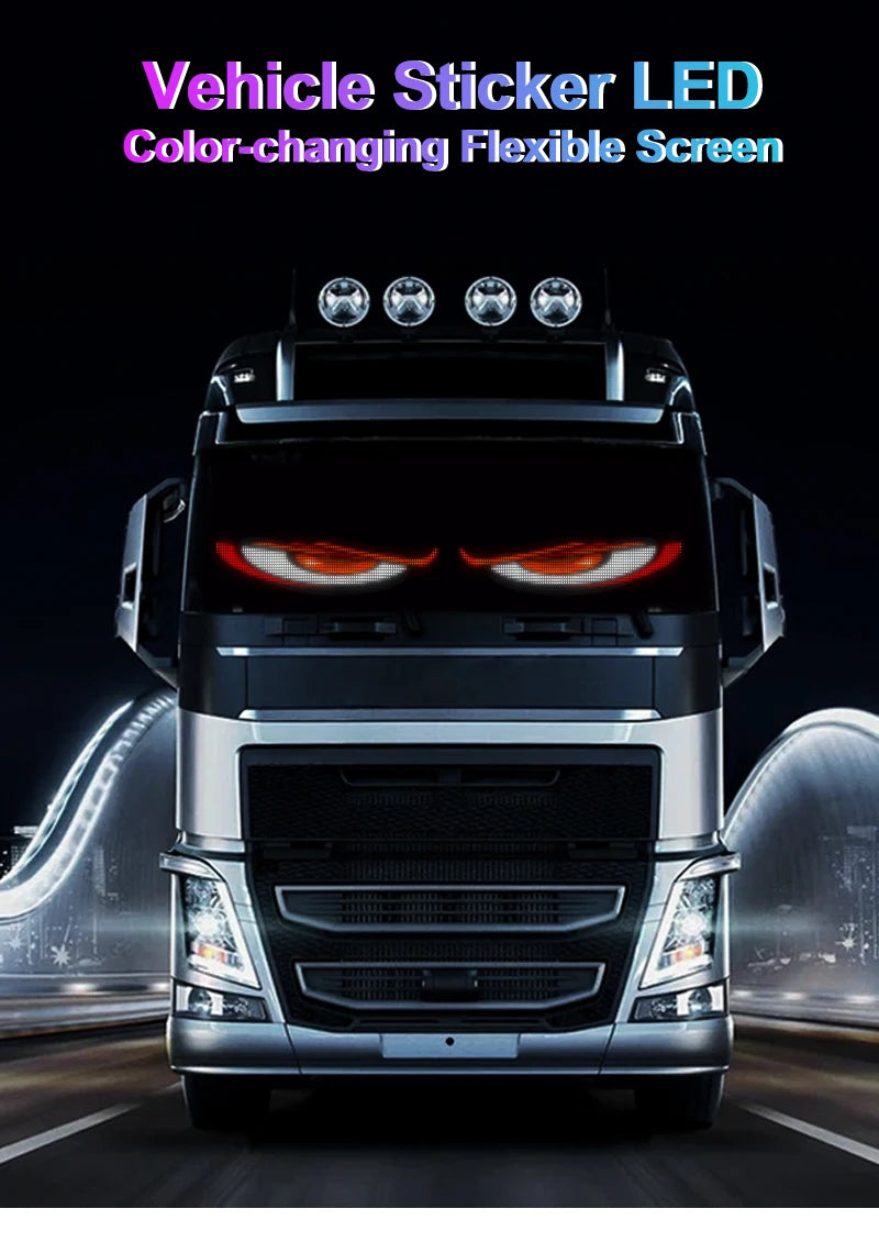LED Devil Eye Car Lights Dynamic Flexible Programmable Custom Bluetooth Control LED Eyes Display Light For Car Decor