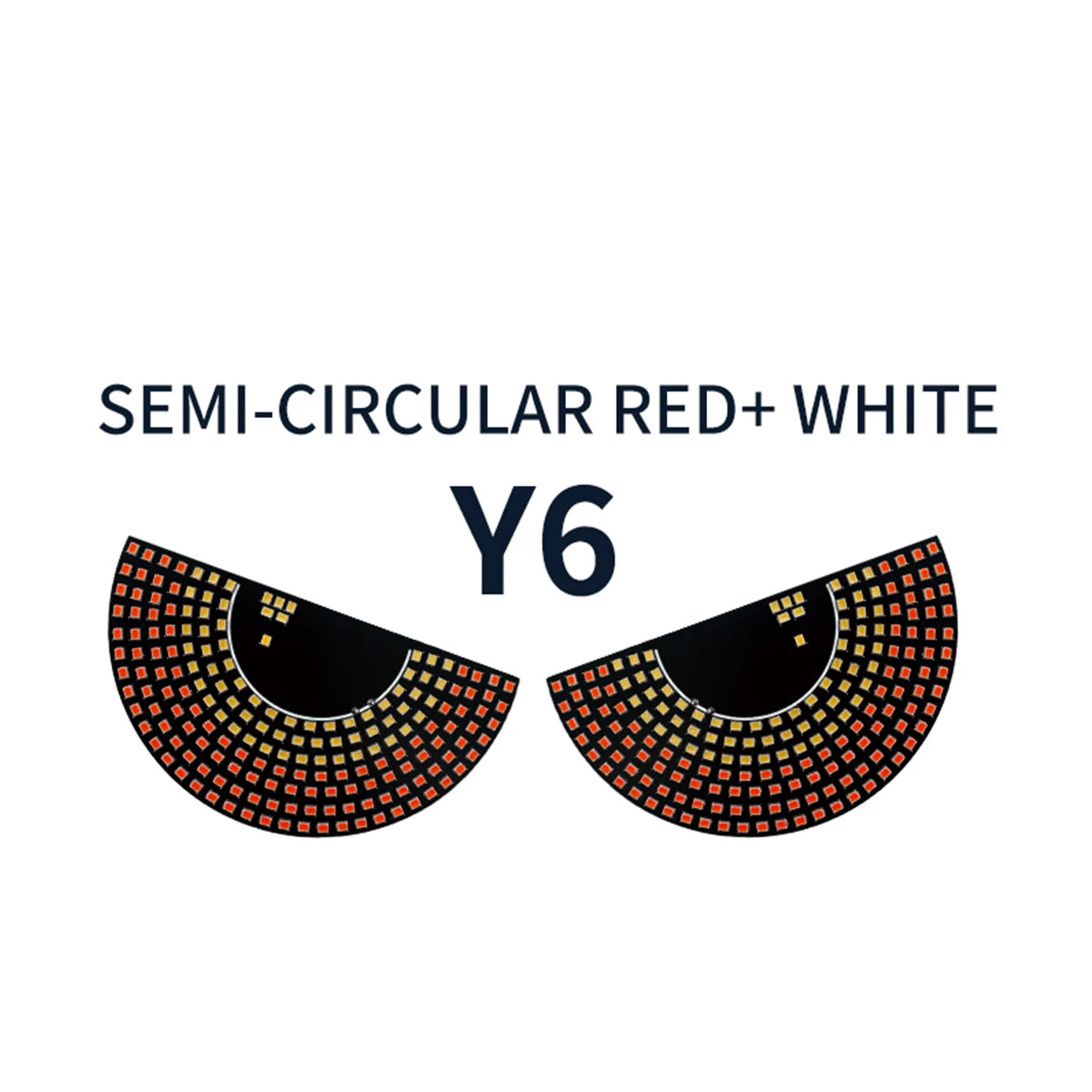 Car LED Devil‘s Eyes Front Rear Window Expression Light Half Circle/Triangle Matrix Panel Warning Light Signal Decorative Lamps