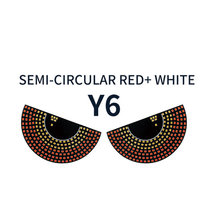 Car LED Devil‘s Eyes Front Rear Window Expression Light Half Circle/Triangle Matrix Panel Warning Light Signal Decorative Lamps