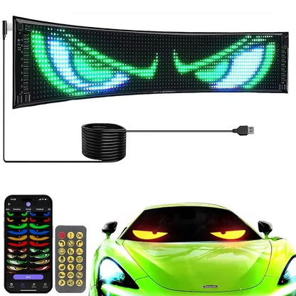 Devil Eyes LED Animation Screen Light Car Windshield Screen USB Plug-in DIY App Control Flexible Scrolling Text LED Display