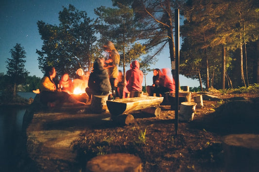 Bright flashlight camping outdoor night