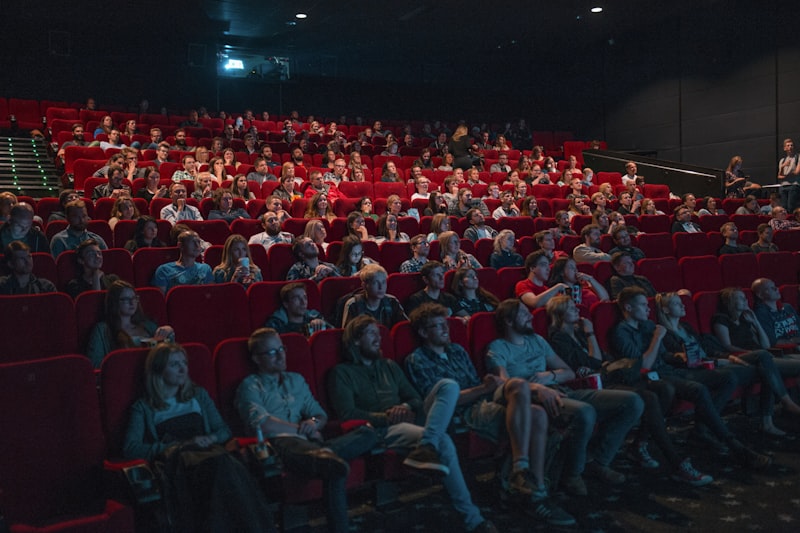 Projector displaying movie on wall