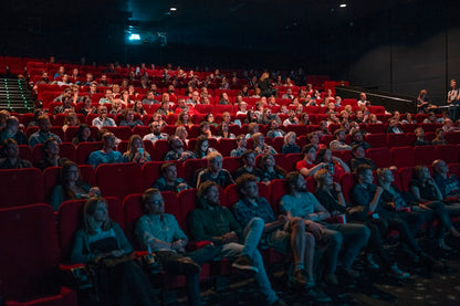 Projector displaying movie on wall